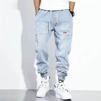 Herren Haremshose - Bequeme Jogginghose mit Kordelzug – Hellblau