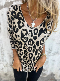 INA - PULLOVER MIT ANIMALPRINT – Weiß