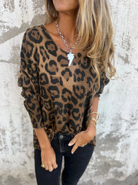 INA - PULLOVER MIT ANIMALPRINT – Braun