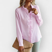 Elegante Damen Rüschenbluse – Hellrosa