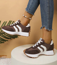 Halima – Bequeme Retro-Turnschuh Mit Schnürung – Braun