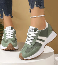 Halima – Bequeme Retro-Turnschuh Mit Schnürung – Grün