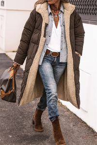 Damen-Daunenjacke mit Kapuze und Reißverschluss – warm, stilvoll für den Alltag und auf Reisen – Braun