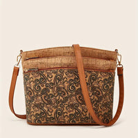 Damen-Schultertasche im Ethno-Stil aus PU-Leder – Braun 2