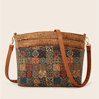 Damen-Schultertasche im Ethno-Stil aus PU-Leder – Braun 3