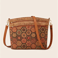 Damen-Schultertasche im Ethno-Stil aus PU-Leder – Braun 4