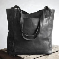 Damen-Tragetasche mit großem Fassungsvermögen, stilvolles Premium-Material – Schwarz