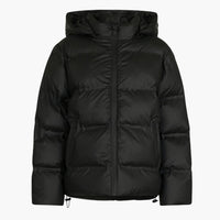 Damen Daunenjacke mit Kapuze und Reißverschluss – Schwarz