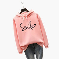 Damen Hoodie mit Kapuze und Frontprint – Rosa