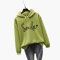 Damen Hoodie mit Kapuze und Frontprint – Grün