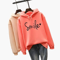 Damen Hoodie mit Kapuze und Frontprint – Orange