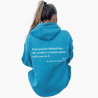 Damen Hoodie mit Rückendruck und Kapuze – Blau