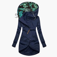 Damen Kapuzenjacke mit asymmetrischem Reißverschluss und Fronttaschen – Blau