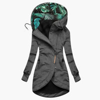 Damen Kapuzenjacke mit asymmetrischem Reißverschluss und Fronttaschen – Grau