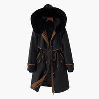 Damen Parka Jacke mit Kapuze – Schwarz