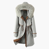 Damen Parka Jacke mit Kapuze – Grau
