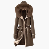 Damen Parka Jacke mit Kapuze – Braun