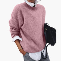 Damen Rundhalspullover mit Langarm – Rosa