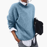 Damen Rundhalspullover mit Langarm – Blau