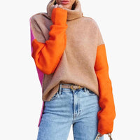 Damen Rollkragenpullover mit lockerem Schnitt – Mehrfarbig