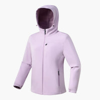 Damen Softshelljacke mit Kapuze und Reißverschluss – Lila