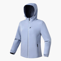 Damen Softshelljacke mit Kapuze und Reißverschluss – Blau