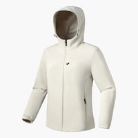 Damen Softshelljacke mit Kapuze und Reißverschluss – Weiß