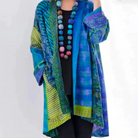 Damen Boho Strickjacke in Duster-Länge Locker Geschnitten Elegant und Vielseitig – Blau