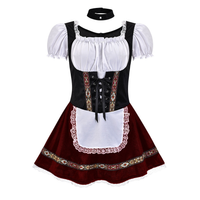 Damen Verspieltes Modernes Dirndlkleid | Mini – Rot