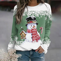 Festliches Weihnachts-Langarmshirt für Damen – Grün