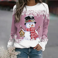 Festliches Weihnachts-Langarmshirt für Damen – Rosa