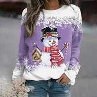 Festliches Weihnachts-Langarmshirt für Damen – Lila