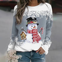 Festliches Weihnachts-Langarmshirt für Damen – Grau
