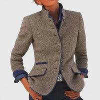 Damen Formeller Cardigan mit Knopfleiste Eleganter Büro-Strickjacke – Karamell