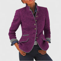 Damen Formeller Cardigan mit Knopfleiste Eleganter Büro-Strickjacke – Lila