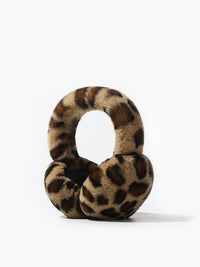 Damen Ohrenschützer Fuzzy Leopard Design - Stylische Ohrenwärmer für kalte Tage – Braun