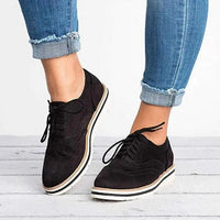 Damen Elegant Sommer Sneaker im Brogue-Stil – Schwarz