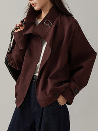 Casual Dames Trenchcoat – Burgunder
