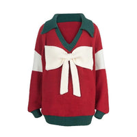 Damen Weihnachtspullover Gemütlich Warm Acrylmischung – Rot