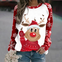 Damen Weihnachtspullover Gemütlich Warm Weiches Mischgewebe – Rot 3