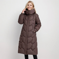 Damen Wintermantel Gesteppter Schnitt Neck Wrap – Dunkelbraun