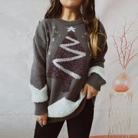 Damenpullover Festlich Warm Strickmaterial für Wintergarderobe – Grau