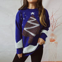 Damenpullover Festlich Warm Strickmaterial für Wintergarderobe – Blau