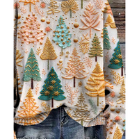 Damenpullover Gemütlich Strickstoff Warm für Wintertage – Mehrfarbig