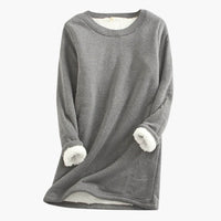 Damen Pullover mit Rundhalsausschnitt und langen Ärmeln – Grau