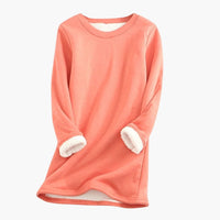 Damen Pullover mit Rundhalsausschnitt und langen Ärmeln – Orange