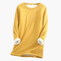 Damen Pullover mit Rundhalsausschnitt und langen Ärmeln – Gelb