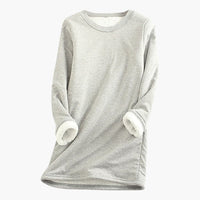 Damen Pullover mit Rundhalsausschnitt und langen Ärmeln – Hellgrau