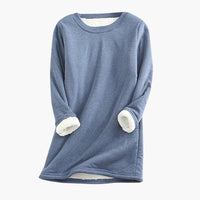 Damen Pullover mit Rundhalsausschnitt und langen Ärmeln – Blau