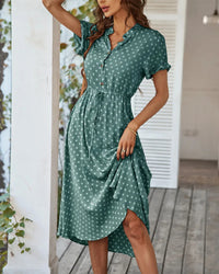 Yara - Damen-Weites Sommerkleid – Grün